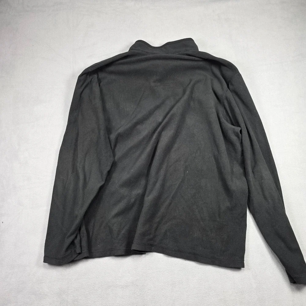 North Face Jacket Mens Double Extra Large Black 1/4 Zip Fleece Solid